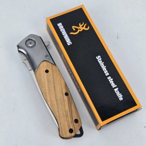 Navaja Plegable Browning Acero Inoxidable con Mango de Madera - imagen 5
