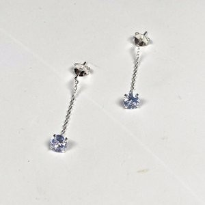 Par de Caravanas Colgantes de Plata 925 con Cristal - imagen 3