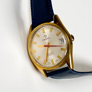 Reloj de Pulsera Tressa Caballero Automático Dorado con Correa Azul - imagen 3