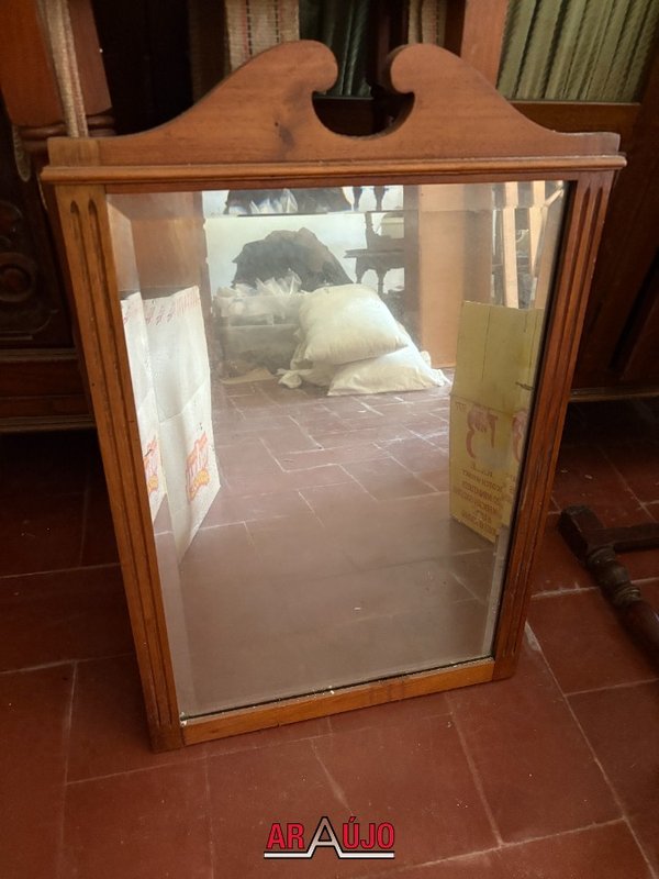 Espejo de Madera con Marco Decorativo para Restaurar
