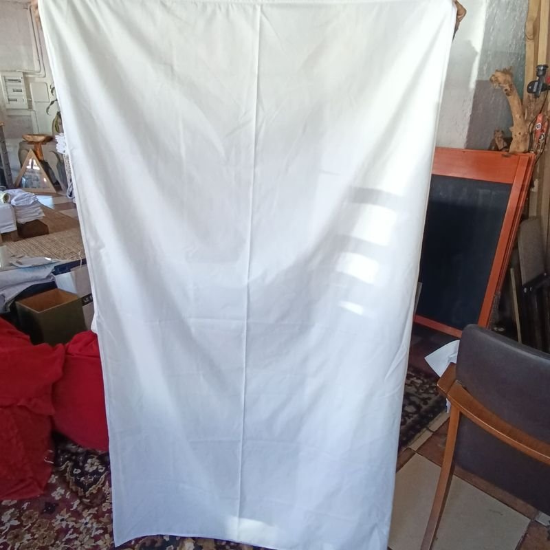 Cortinas de tela impermeable blanca lisas - imagen 1