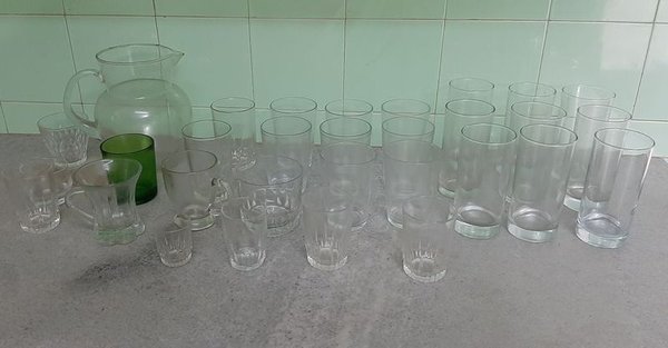 Jarra y Vasos de Vidrio Varios - imagen 1