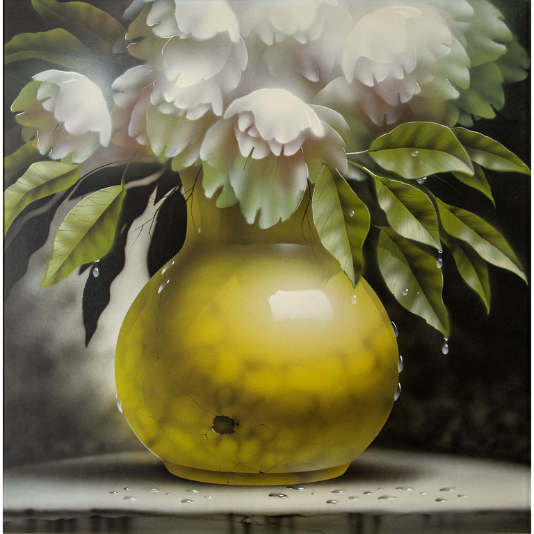 Lote siguiente: Pintura abstracta de flores por Enrique Medina