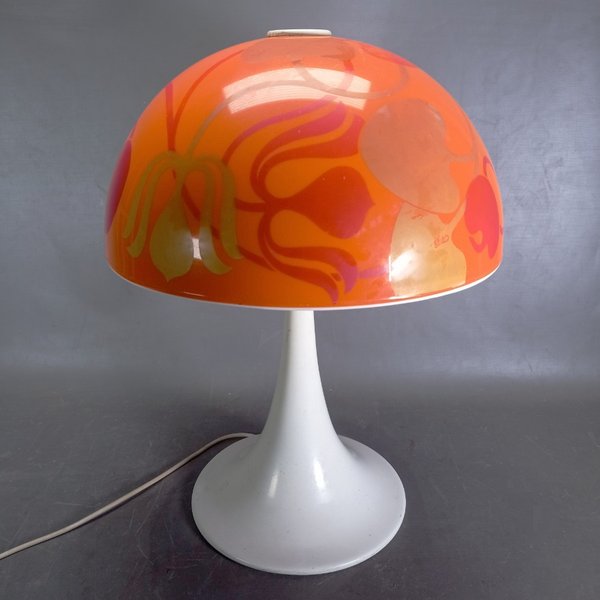Lámpara de Diseño Hongo Acrílico Naranja y Blanco