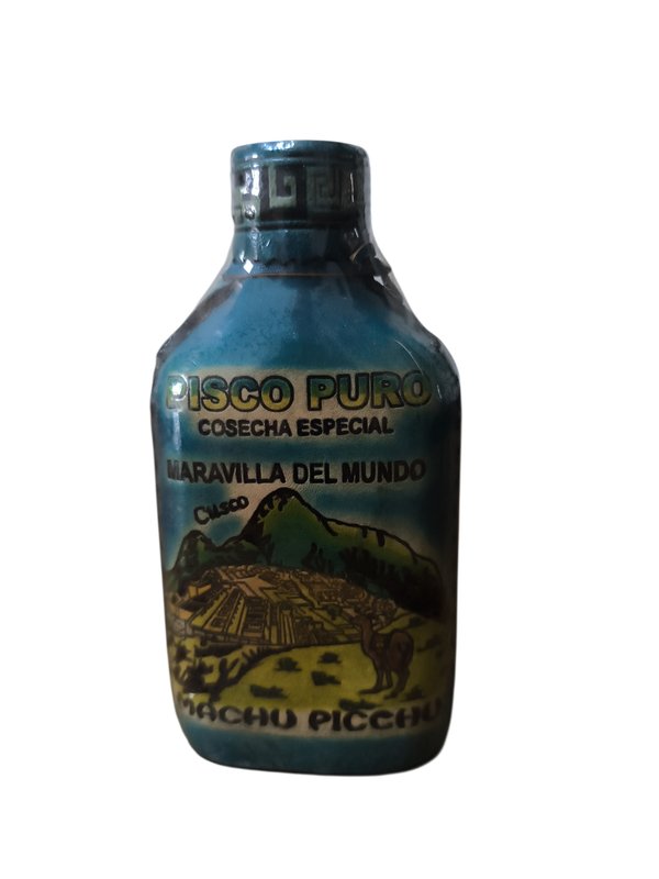 Pisco Peruano Edición Especial Machu Picchu - Botella Sellada Años 80 - imagen 2