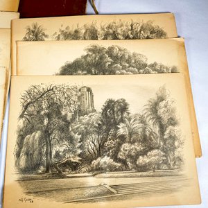 Carpetas con Láminas de Parques y Jardines de Buenos Aires - Litografías Originales de Alfredo Guido (1947) - imagen 2