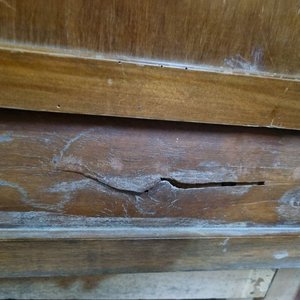 Importante Cama Antigua Dos Plazas Estilo Provenzal Madera - imagen 3