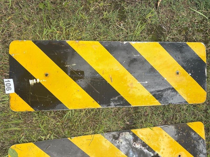 Lote de 4 Carteles de Franjas Amarillas y Negras