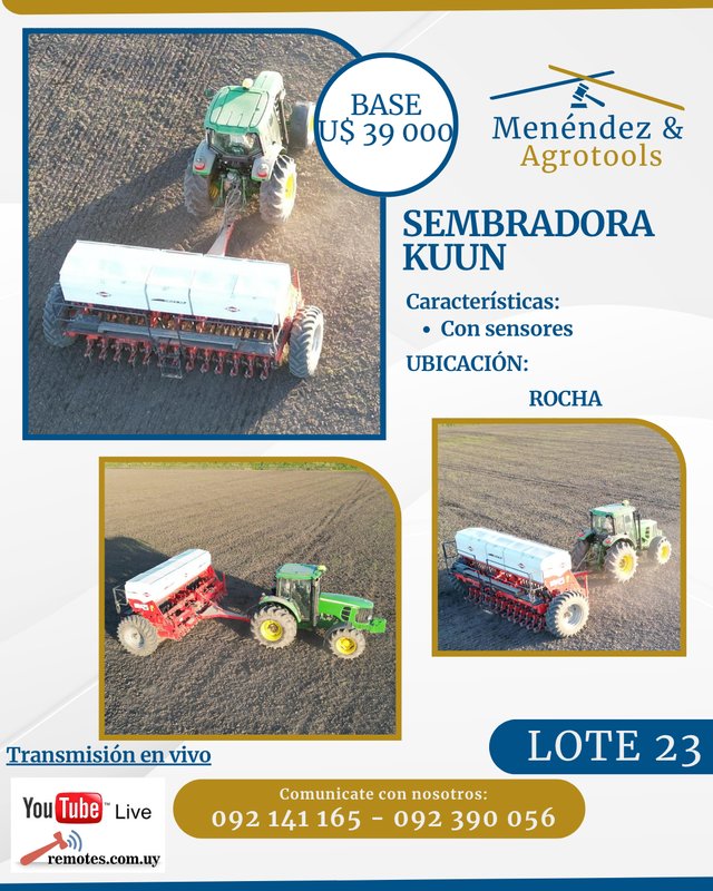 Sembradora Kuun con Tractor John Deere