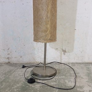 Lámpara de Pie Cilíndrica Beige con Base Metálica - imagen 4