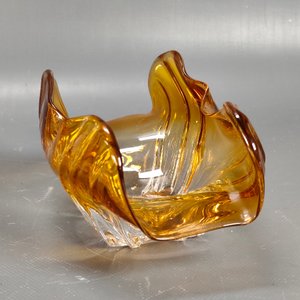 Juego de 2 piezas de cristal: Florero bicolor y despojador ámbar - imagen 5
