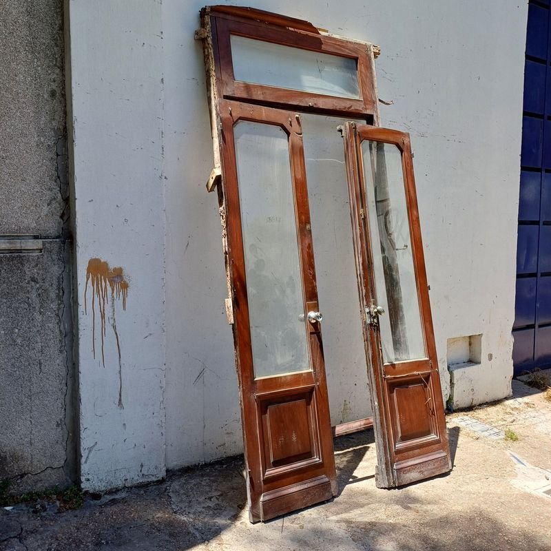 Puerta de cedro con marco y ventanas - imagen 3