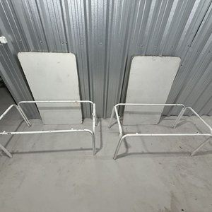 Juego de 2 Mesas Rectangulares Blancas Desmontables - imagen 8