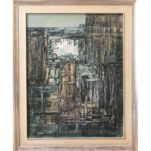 Pintura "Ciudad" de Schuster en Acrílico, 90 x 70 cm