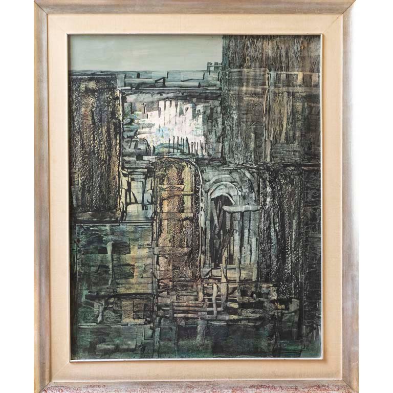 Pintura "Ciudad" de Schuster en Acrílico, 90 x 70 cm