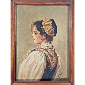 Cuadro Óleo sobre Tela: Retrato de Dama "Mühlenbach Erin" Firmado "Noma" - imagen 3