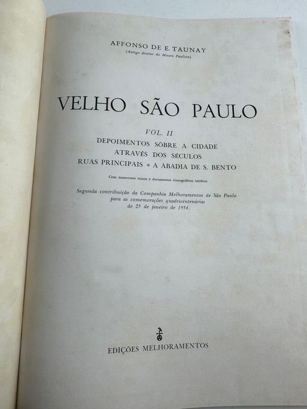 Libro de Arte Histórico: Viejo Sao Paulo por Affonso De E. Taunay - imagen 3
