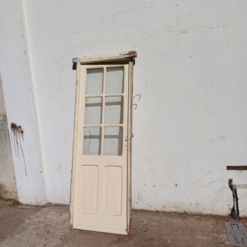 Puerta de tablero en cedro con vidrios estilo colonial y marco de pinotea - imagen 2
