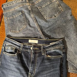 Lote de 2 Pantalones Jeans: Uno Azul Roto Talle 28 y Otro Esfumado Talle 30 - imagen 3