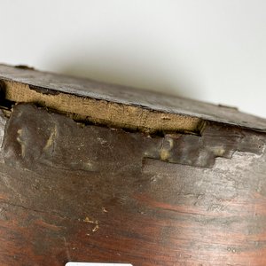 Reloj de Pared Antiguo con Caja de Madera y Vidrio Decorado - imagen 5
