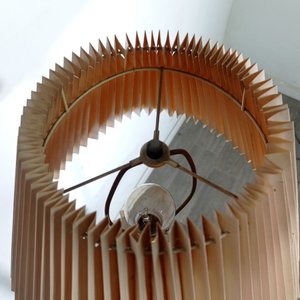 Lámpara de Pie Bronce y Vidrio con Pantalla de Tela - Funciona - imagen 5