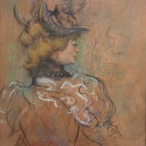 Cuadro Retrato Femenino de Guillermo Fernández (35 x 25 cm) - imagen 2