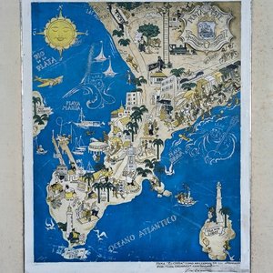 Litografía Pictórica "Punta del Este" de Alberto Iribarren, 1942 - imagen 3
