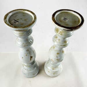 Par de Pedestales de Cerámica Estilo Rústico, 52 cm - imagen 2