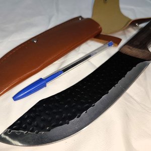 Cuchillo Bowie Nuevo con Empuñadura de Madera y Funda de Cuero - imagen 3