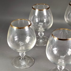 Seis Copas de Cristal para Cognac con Borde Dorado - imagen 6