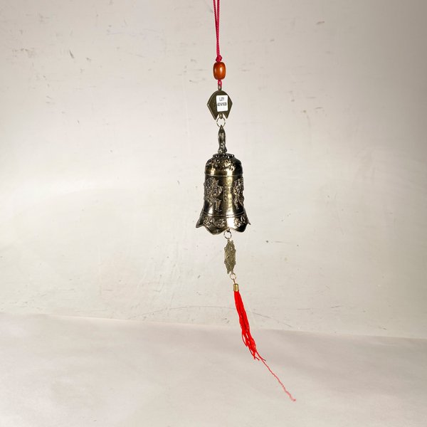 Campana Oriental con Badajo y Adornos Budistas - 10 cm