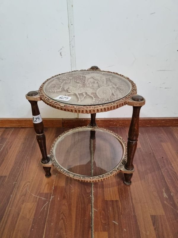 (L829) 1 pieza - Mesita Ratona De Dos Pisos Con Tableros Decorativos - imagen 1