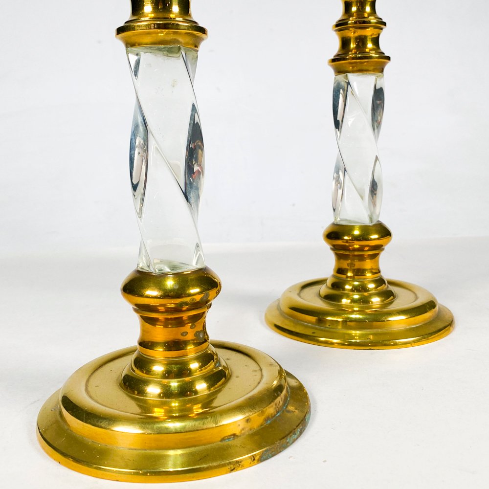 Candelabros dorados de cristal - imagen 2