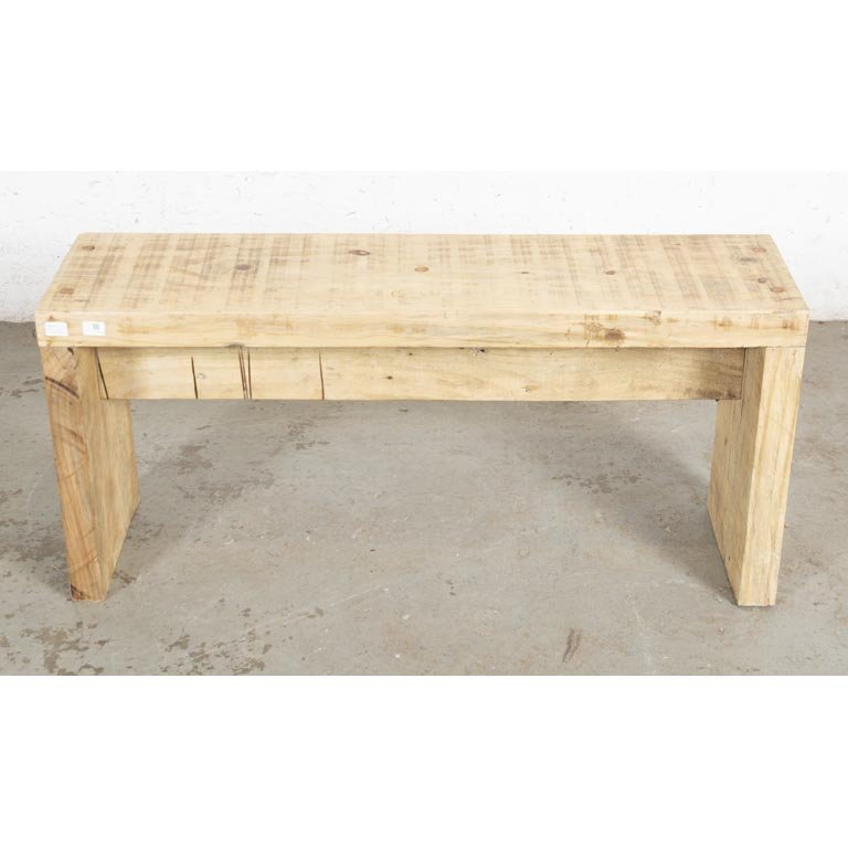 Banco Rústico de Madera Clara - 103 cm