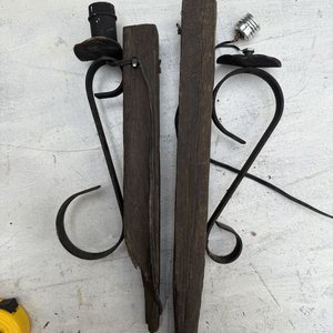 Apliques de Pared Rústicos de Madera Recuperada y Hierro Forjado - imagen 1