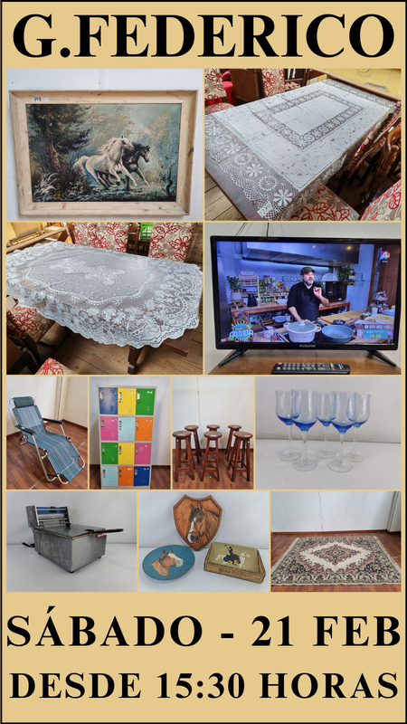 SABADO 21/02 15:30hs Gran Liquidación Sin Base Y Al Mejor Postor Ropa De Buena Calidad Juguetes Bazar Vajilla Muebles Toallas Mantelería Ropa De Cama Todo En Excelente Estado Máquinas De Escribir Y Artículos Vintage TV Led 24" Pesas Hierro Fundido