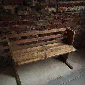 Banco de Madera Rústico con Respaldo - imagen 1