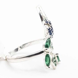 Anillo Picaflor de Plata con Circones Azules y Verdes - imagen 2