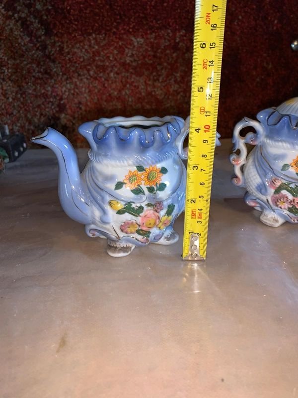 Juego de té vintage en porcelana de 3 piezas - imagen 3
