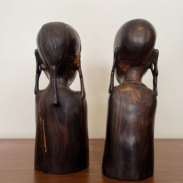 Tallas africanas de madera maciza, arte africano - imagen 4