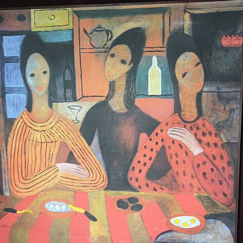 Pintura de tres mujeres sentadas a una mesa - imagen 3