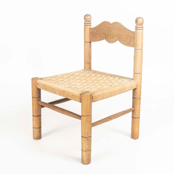 Silla Infantil de Madera con Asiento de Cardo - imagen 1