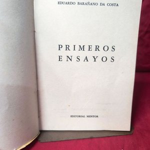 Primeros Ensayos de Eduardo Barañano Da Costa - Primera Edición Editorial Mentor Montevideo 1940 - imagen 3