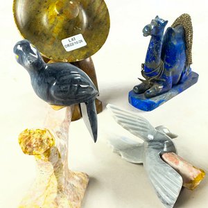 Lote de Cuatro Figuras Decorativas de Piedra Tallada - imagen 4