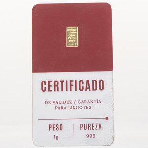 Lingote de Oro Fino 999 de 1 gramo de El Tasador Joyería - imagen 4