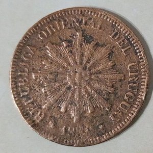 Moneda de Cobre de Uruguay - 2 Centésimos - Año 1869 - imagen 1