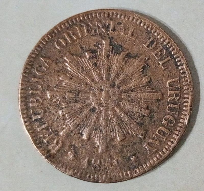 Moneda de Cobre de Uruguay - 2 Centésimos - Año 1869