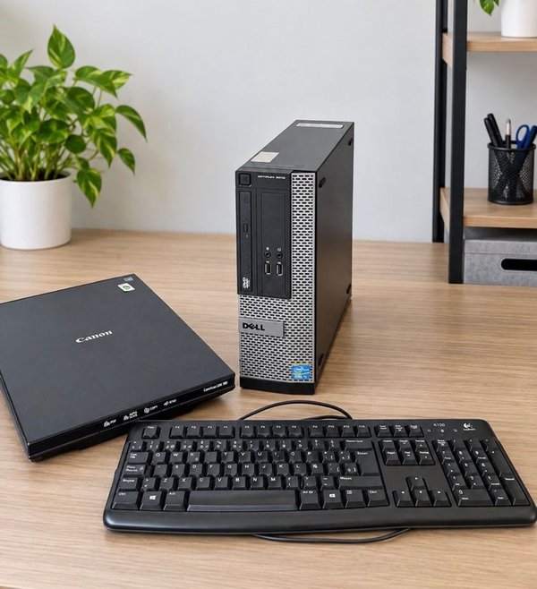 Computadora Dell OptiPlex 3010 Core i3 con Escáner Canon y Teclado Logitech - imagen 1