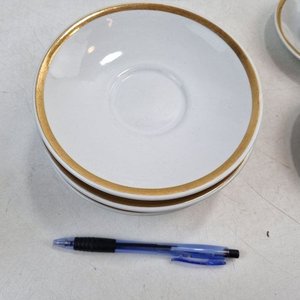 Juego de Servicio de Porcelana Olmos Blanco con Detalles Dorados - 25 Piezas - imagen 9