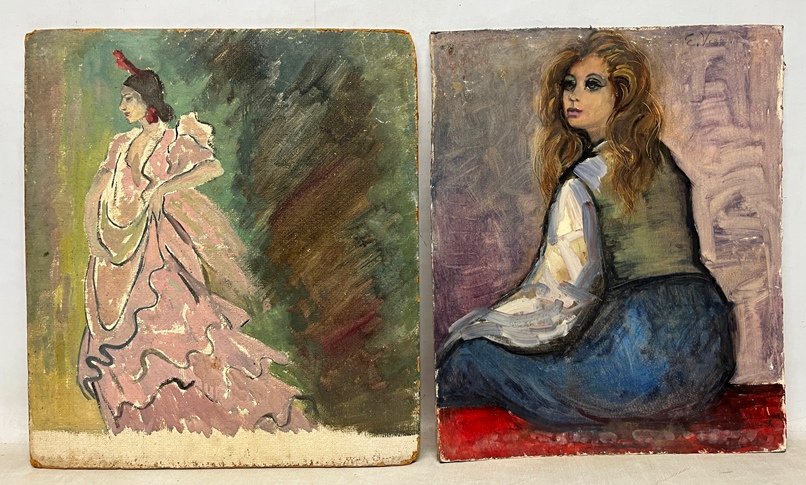 Lote anterior: Pinturas de Eduardo Vernazza, 'Damas elegantes'